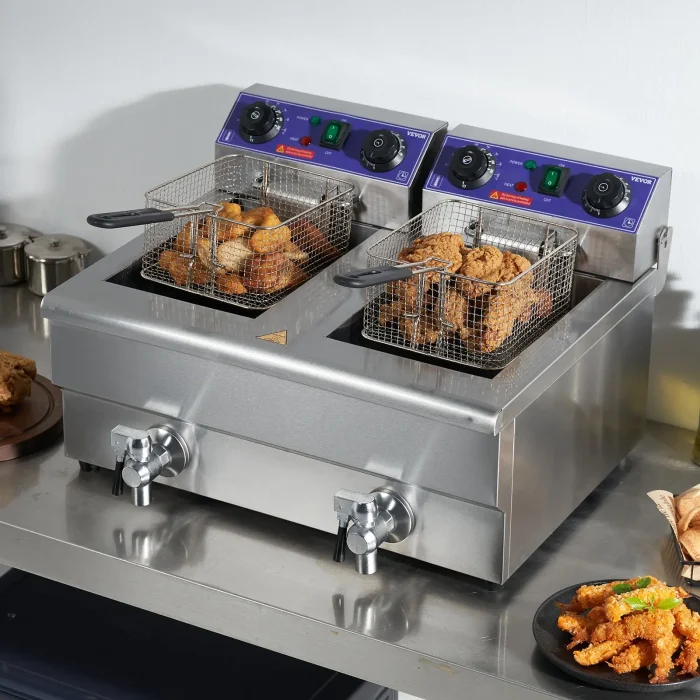 VEVOR Countertop Dual Deep Fryer