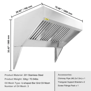 6FT Exhaust Hood